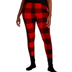 OLD Navy Printed Thermal-Knit Pajama Leggings for Women Red Black Plaid XXL